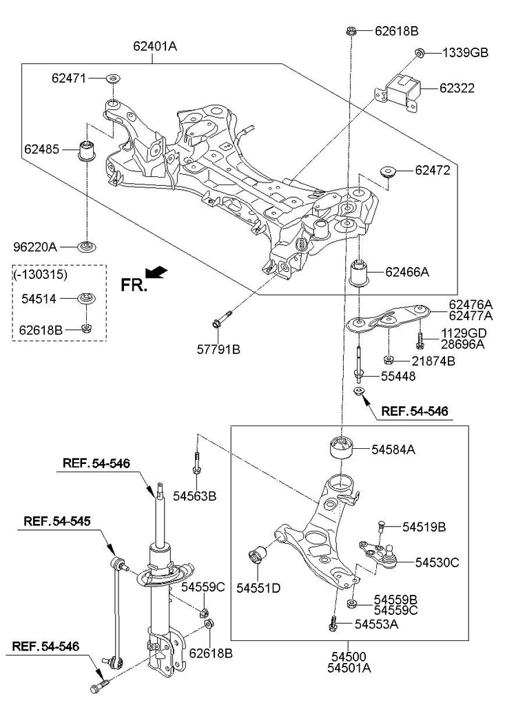 ARM COMPLETE-FR LWR RH 54501-2W000, 545012W000, 54501 2W000 (Original ...