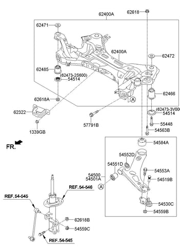 BUSHING-CROSSMEMBER MTG <br>62486-2S600, <br>624862S600, <br>62486 2S600 <br>(Original, New)