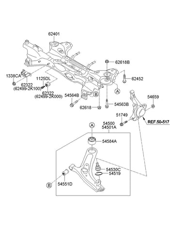 ARM COMPLETE-FR LWRLH 54500-2K600 545002K600 54500 2K600
