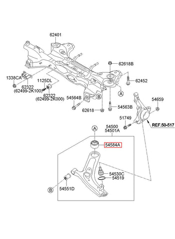 BUSH-FR LWR ARM(G) 54584-2K000 (Original, New)