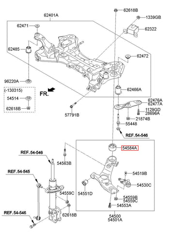 BUSH-FR LWR ARM(G) 54584-2W000 (Original, New)