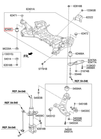 BUSHING-CROSSMEMBER MTG 62485-2W000 (Original, New)