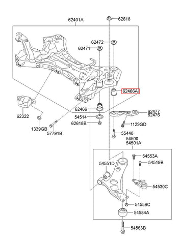 BUSHING-CROSSMEMBER MTG 62485-3V100 (Original, New)