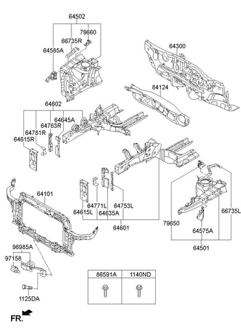 CARRIER ASSY-FRONT END MODULE <br>64101-2V010, <br>641012V010, <br>64101 2V010 <br>(Original, New)