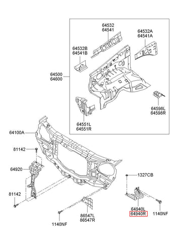 BRACKET ASSY-FENDER MTG RH 64950-H1000 (Original, New)