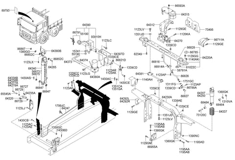 BAR ASSY-FLOATING 64220-7C000 642207C000 64220 7C000