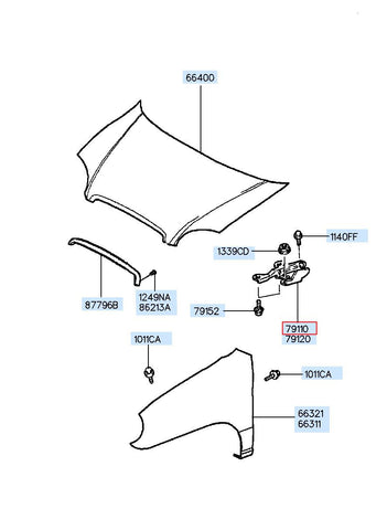 HINGE ASSY-HOOD,LH 79110-C5000 (Original, New)