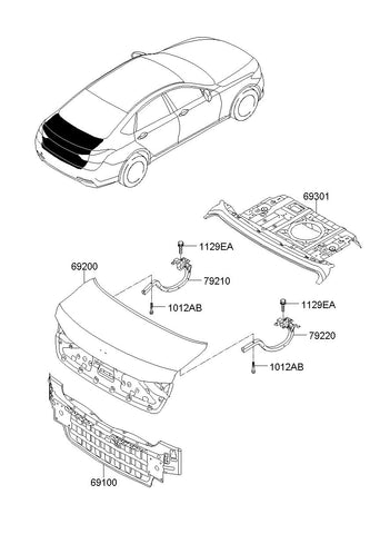 HINGE ASSY-TRUNK LIDLH <br>79210-B1000, <br>79210B1000, <br>79210 B1000 <br>(Original, New)