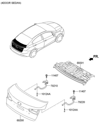 HINGE ASSY-TRUNK LIDLH <br>79210-A7000, <br>79210A7000, <br>79210 A7000 <br>(Original, New)