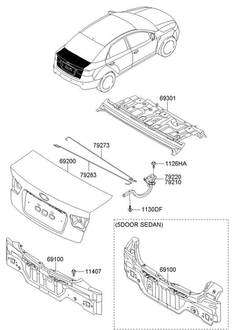 PANEL ASSY-BACK <br>69100-1M010, <br>691001M010, <br>69100 1M010 <br>(Original, New)