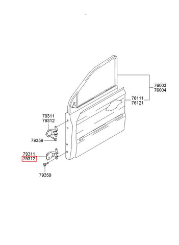 HINGE ASSY-FR DR RH 76520-H1000 (Original, New)