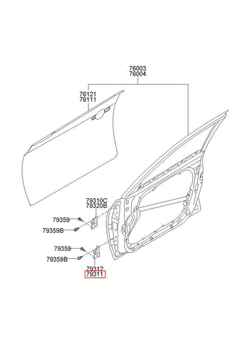 HINGE ASSY-FR DR LH 79310-2H000 (Original, New)