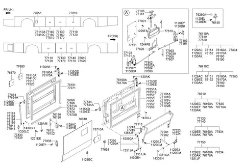 LIFTER ASSY-LUGGAGE FLAP <br>76195-8A150, <br>761958A150, <br>76195 8A150 <br>(Original, New)