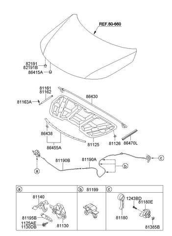 W/STRIP-HOOD <br>86430-2P000, <br>864302P000, <br>86430 2P000 <br>(Original, New)