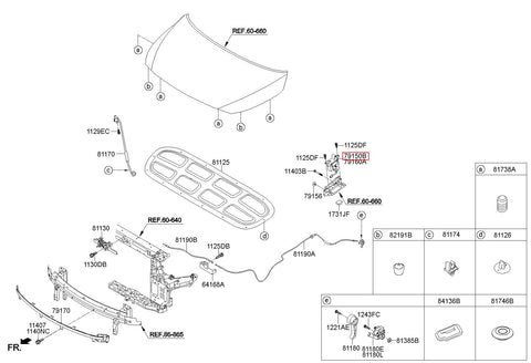 ACTUATOR ASSY-ACTIVE HOOD,LH 79150-C5000 (Original, New)