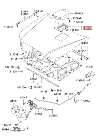 W/STRIP ASSY-HOOD A/SCOOP SEAL 87920-H1200 (Original, New)