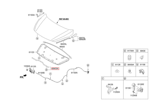 STRIP ASSY-HOOD SEAL 86435-3Z000 (Original, New)