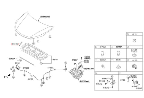 LIFTER-HOOD 81161-2W000 (Original, New)