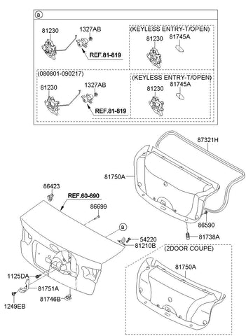 LATCH ASSY-TRUNK LID <br>81230-1M070, <br>812301M070, <br>81230 1M070 <br>(Original, New)