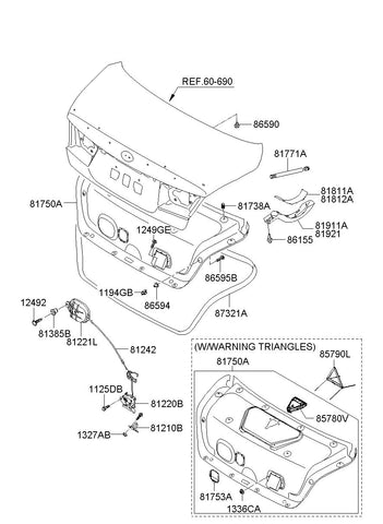 B/CRANK & LATCH ASSY-T/LID 81220-3L010 812203L010 81220 3L010
