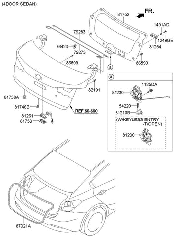 TRIM T/LID <br>81752-A7000WK, <br>81752A7000WK, <br>81752 A7000WK <br>(Original, New)