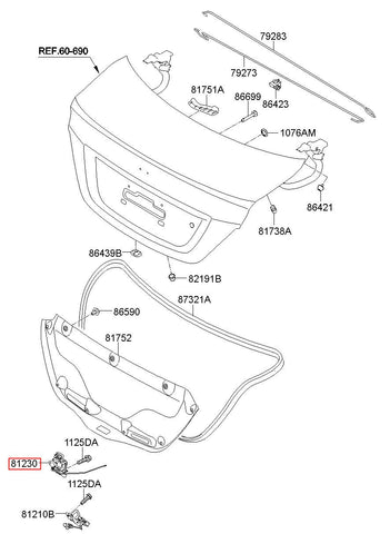 LATCH ASSY-TRUNK LID 81230-1R010 (Original, New)