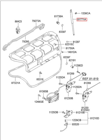 LIFTER-TRUNK LID 81771-39501 (Original, New)