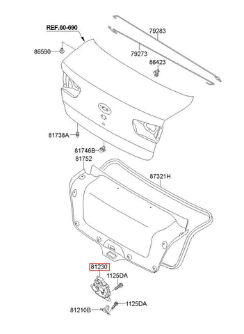 LATCH ASSY-TRUNK LID 81230-1W010 (Original, New)