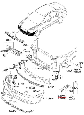 COVER-BLANKING FR FOG LH 86563-2G510 (Original, New)