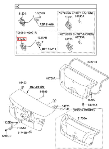 LATCH ASSY-TRUNK LID 81230-1M060 (Original, New)