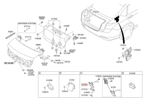 LATCH ASSY-TRUNK LID 81230-B1000 (Original, New)