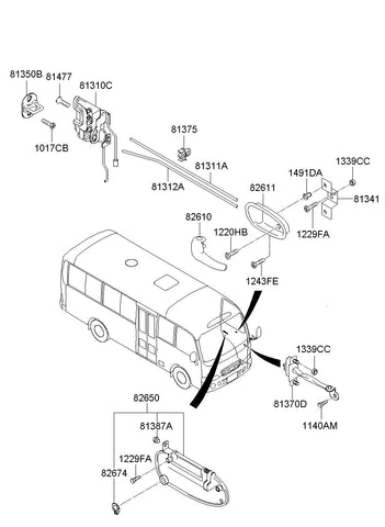 LATCH ASSY-FRONT DOOR <br>81310-5A002, <br>813105A002, <br>81310 5A002 <br>(Original, New)