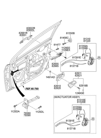 BASE ASSY-FR DR O/S HANDLE RH 82665-1R000 826651R000 82665 1R000