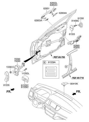 BASE ASSY-FR DR O/S HANDLE RH 82665-B1000 82665B1000 82665 B1000