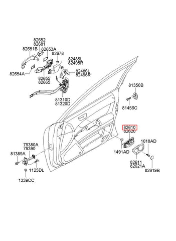 HANDLE ASSY-DR I/S LH 82610-3K520HZ (Original, New)