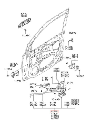 LATCH ASSY-FR DR LH 81310-1C000 (Original, New)