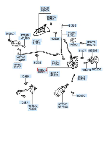 LATCH ASSY-FRONT DOORLH 81310-02010 8131002010 81310 02010