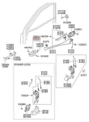 HANDLE ASSY-DR I/S RH 82620-25000CA (Original, New)