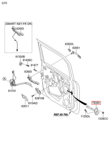 CHECKER ASSY-FRONT DOOR,LH 79380-A9000 (Original, New)