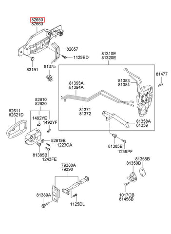 HANDLE ASSY-FR DR O/S LH 82650-H1020 (Original, New)