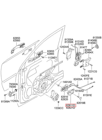 HOUSING-FR DR I/S HANDLE LH 82612-2E000LM (Original, New)