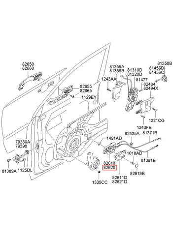 HANDLE ASSY-DR I/S RH 82620-2E000WK (Original, New)