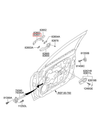 HANDLE ASSY-DR O/S LH 82651-2H000 (Original, New)