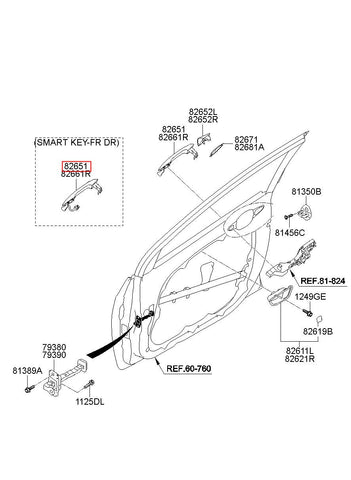 HANDLE ASSY-DR O/S LH 82651-A5010 (Original, New)