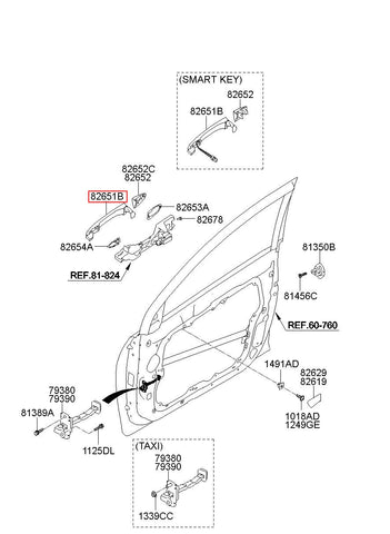 HANDLE ASSY-DR O/S 82651-3S000NW (Original, New)