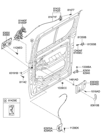 HANDLE ASSY-REAR DOOR OUTSIDE,LH <br>83650-4H150RB5, <br>836504H150RB5, <br>83650 4H150RB5 <br>(Original, New)