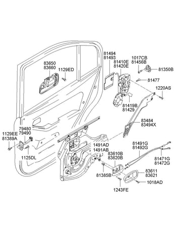 HANDLE ASSY-REAR DOOR OUTSIDE,RH <br>83660-2D000, <br>836602D000, <br>83660 2D000 <br>(Original, New)