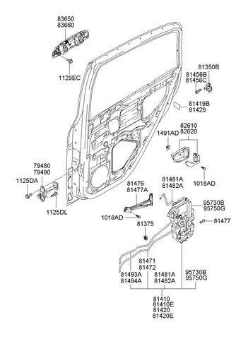 HANDLE ASSY-REAR DOOR OUTSIDE,RH <br>83660-1C000CA, <br>836601C000CA, <br>83660 1C000CA <br>(Original, New)