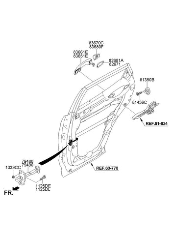 COVER-RR DR O/S HDL,LH <br>83652-2W010, <br>836522W010, <br>83652 2W010 <br>(Original, New)