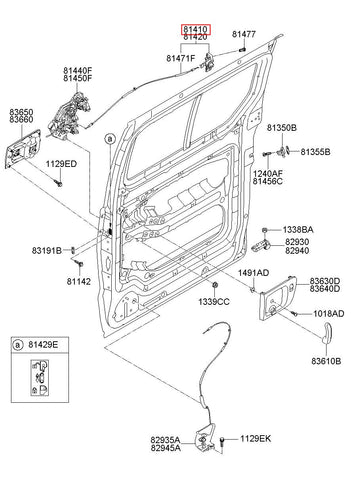 LATCH ASSY-RR DR LH 81410-4H000 (Original, New)